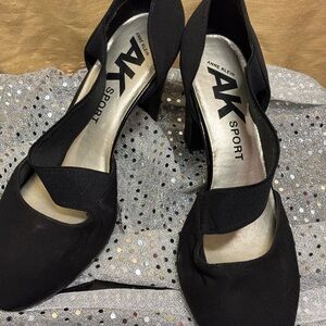 Anne Klein Black Heels with Gold Insole